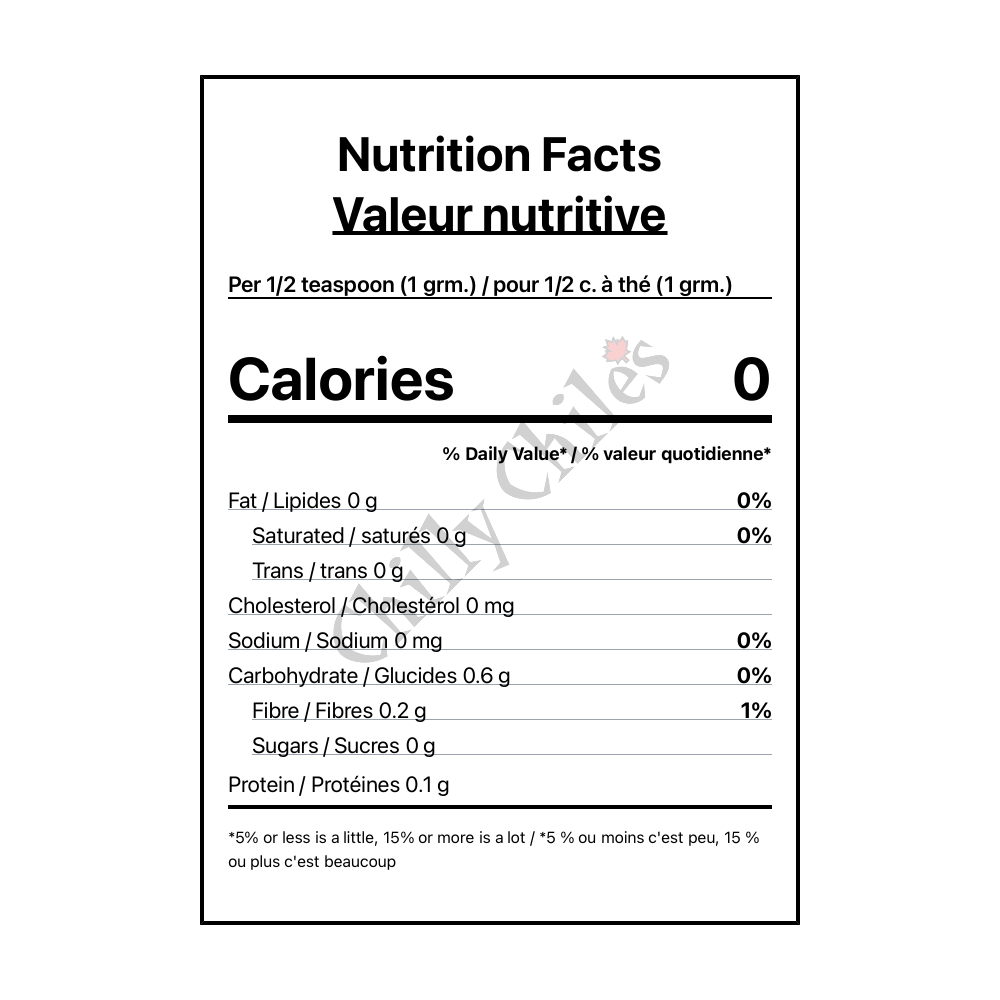 Chiles Machos Chipotle Powder - Canadian Nutrition Facts