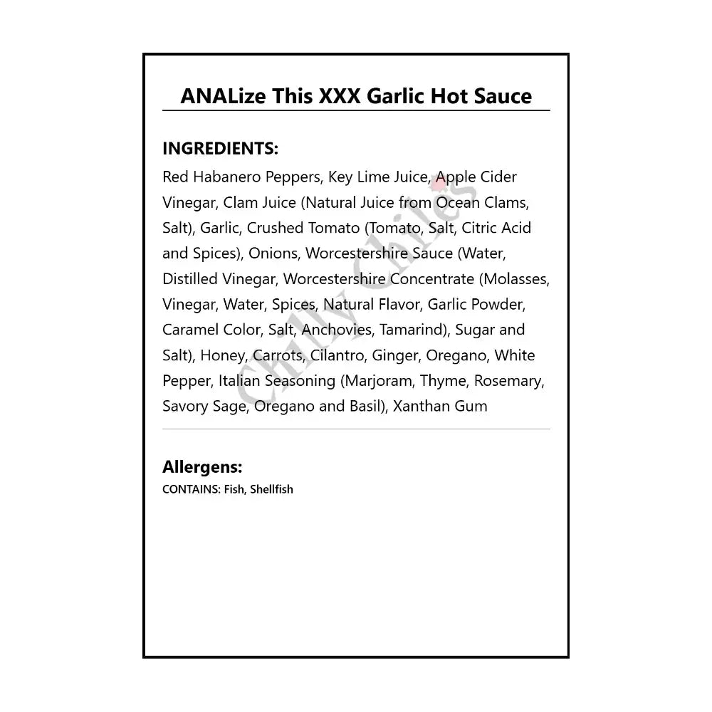 ANALize This XXX Garlic Hot Sauce - Hot Sauce