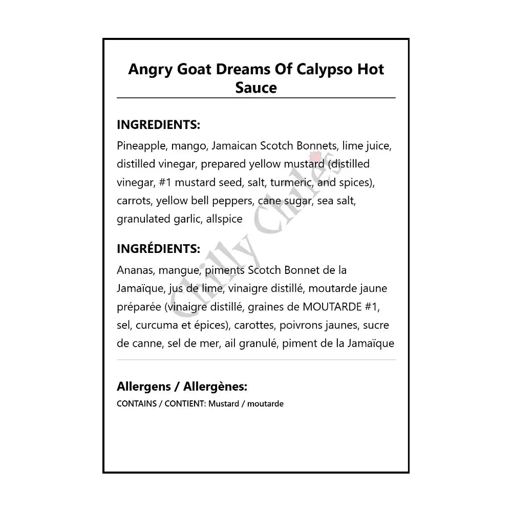 Angry Goat Dreams Of Calypso Hot Sauce - Hot Sauce