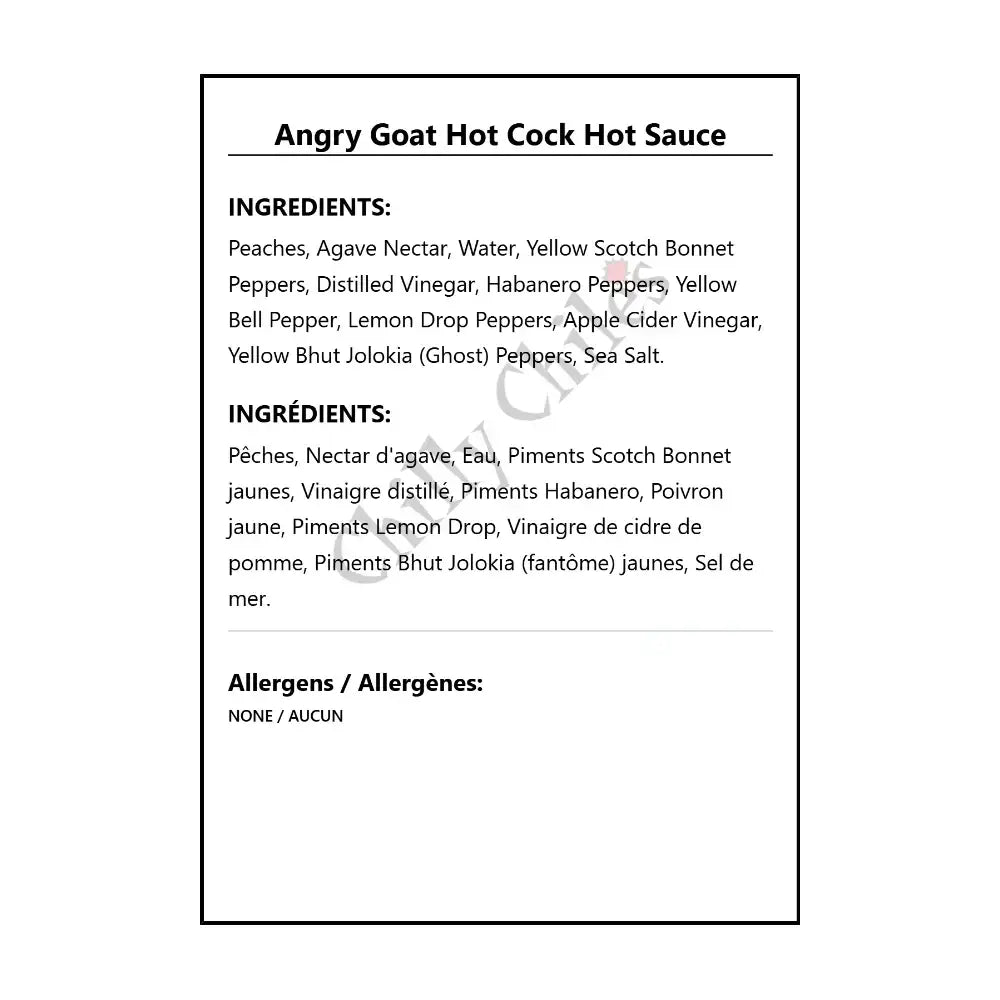 Angry Goat Hot Cock Hot Sauce - Hot Sauce