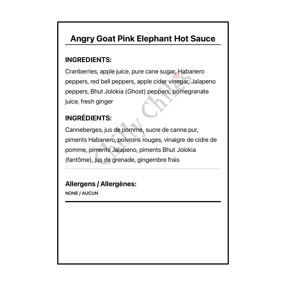 Angry Goat Pink Elephant Hot Sauce - Hot Sauce