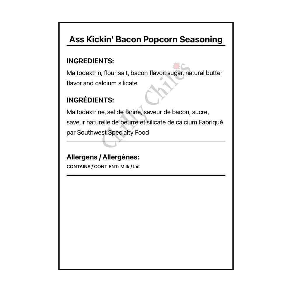 Ass Kickin’ Bacon Popcorn Seasoning - Spice/Peppers