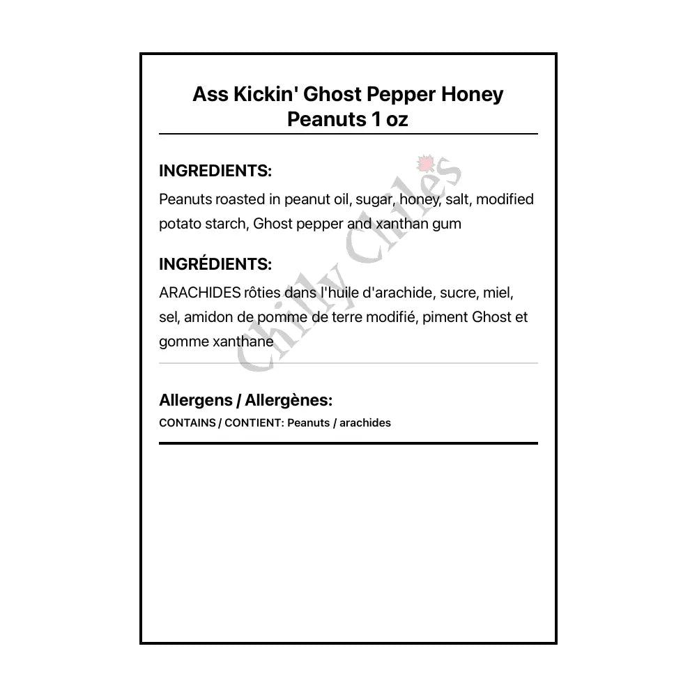 Ass Kickin’ Ghost Pepper Honey Peanuts 1 oz - Snacks