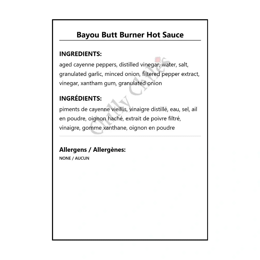 Bayou Butt Burner Hot Sauce - Hot Sauce