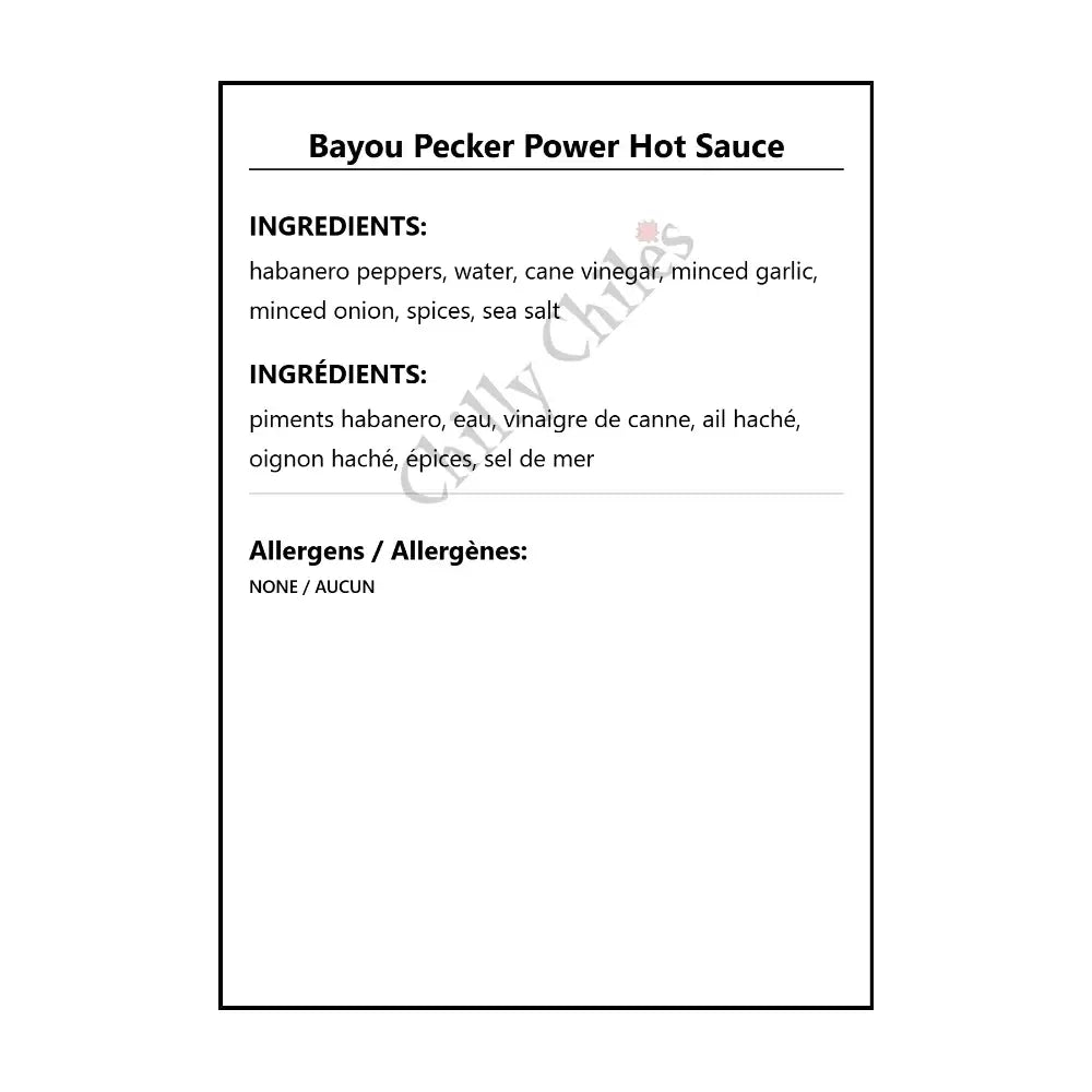 Bayou Pecker Power Hot Sauce - Hot Sauce