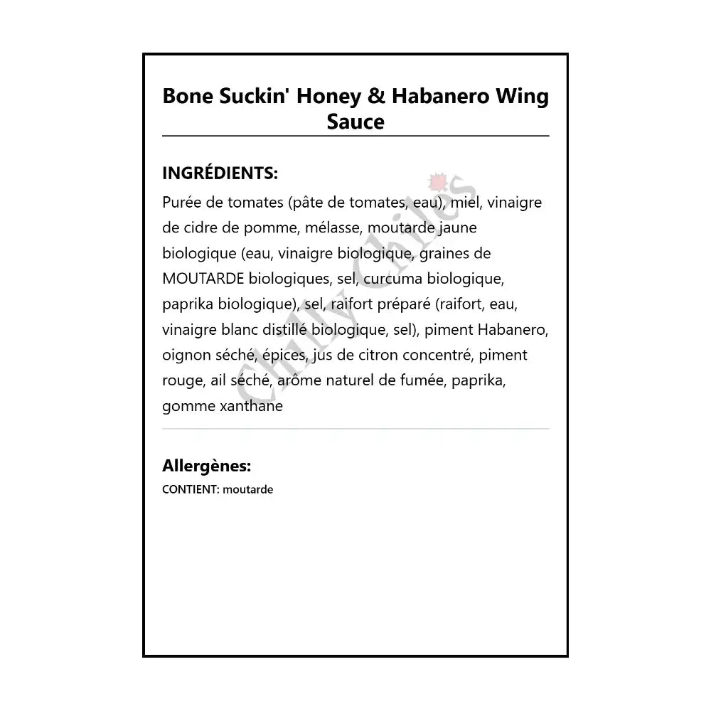 Bone Suckin’ Honey & Habanero Wing Sauce - Wing Sauce