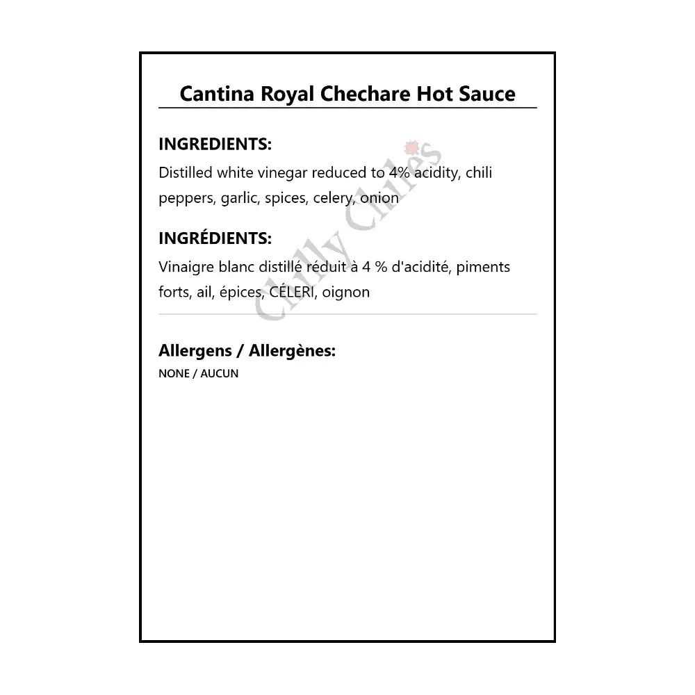 Cantina Royal Chechare Hot Sauce - Hot Sauce