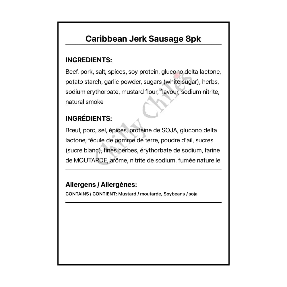 Caribbean Jerk Sausage 8pk - Other
