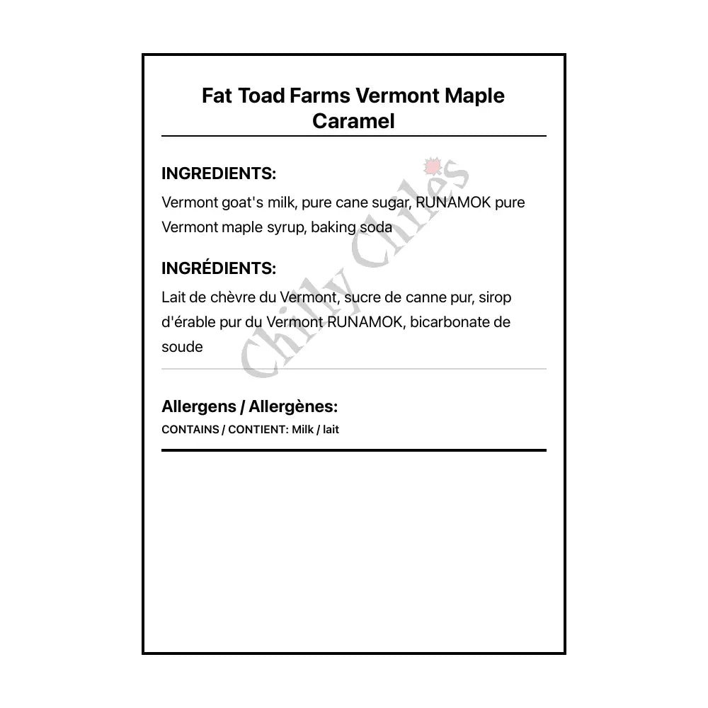 Fat Toad Farms Vermont Maple Caramel - Other
