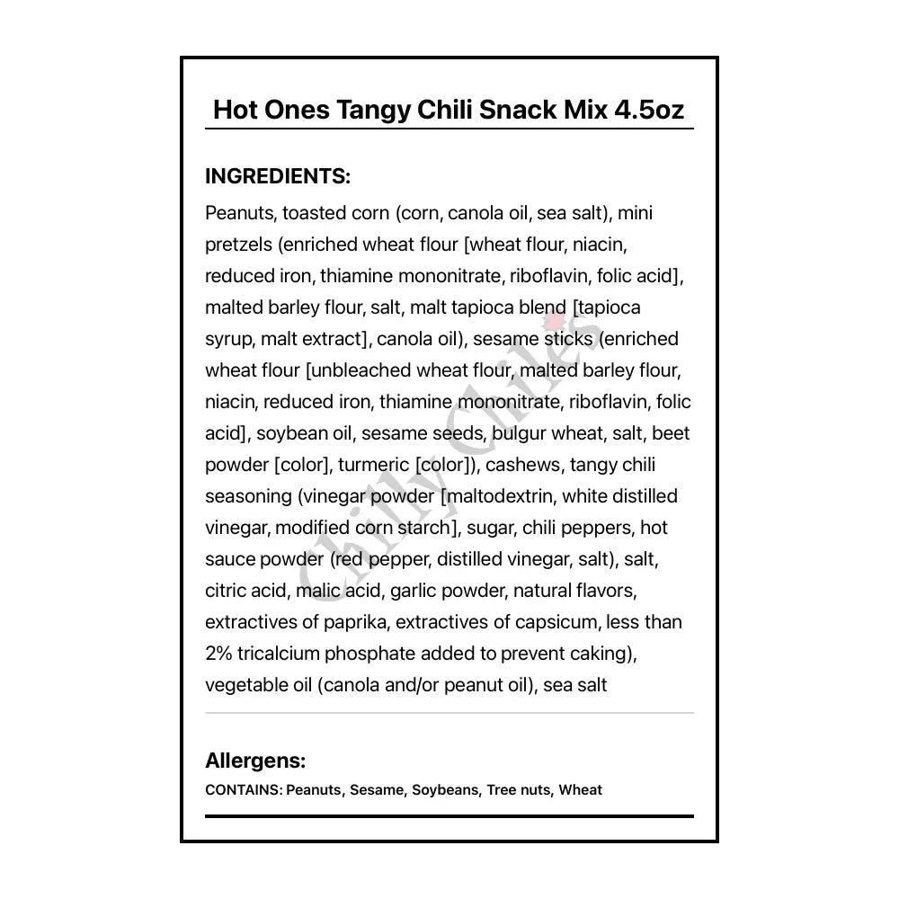 Hot Ones Tangy Chili Snack Mix 4.5oz - Snacks