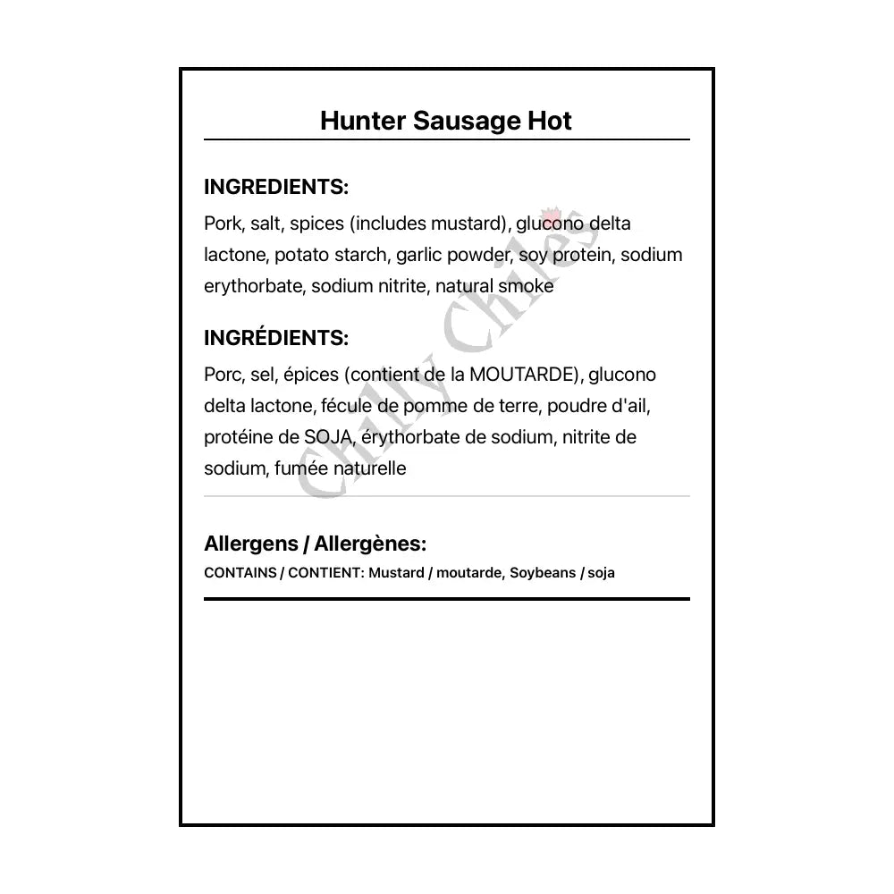 Hunter Sausage Hot - Other