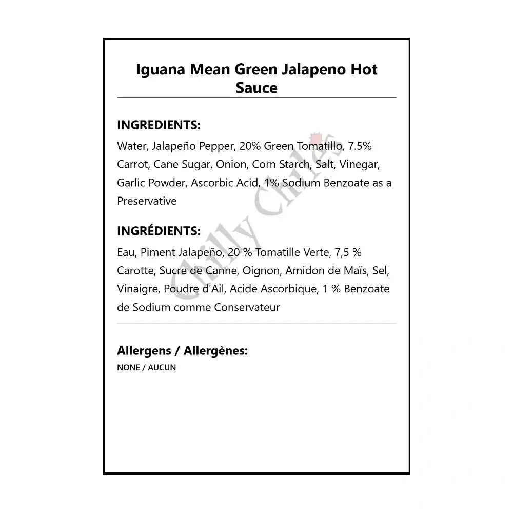 Iguana Mean Green Jalapeno Hot Sauce - Hot Sauce