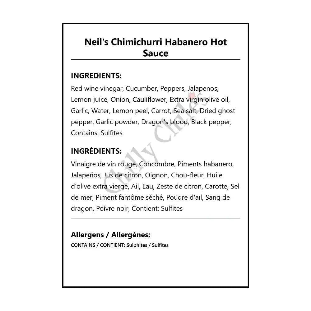 Neil’s Chimichurri Habanero Hot Sauce - Hot Sauce
