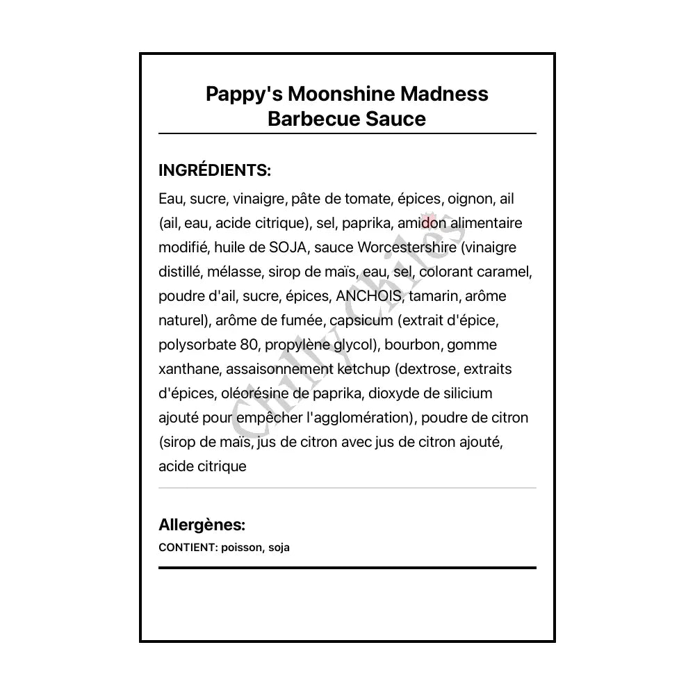 Pappy’s Moonshine Madness Barbecue Sauce - BBQ Sauce