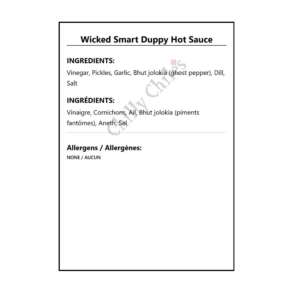 Wicked Smart Duppy Hot Sauce - Hot Sauce