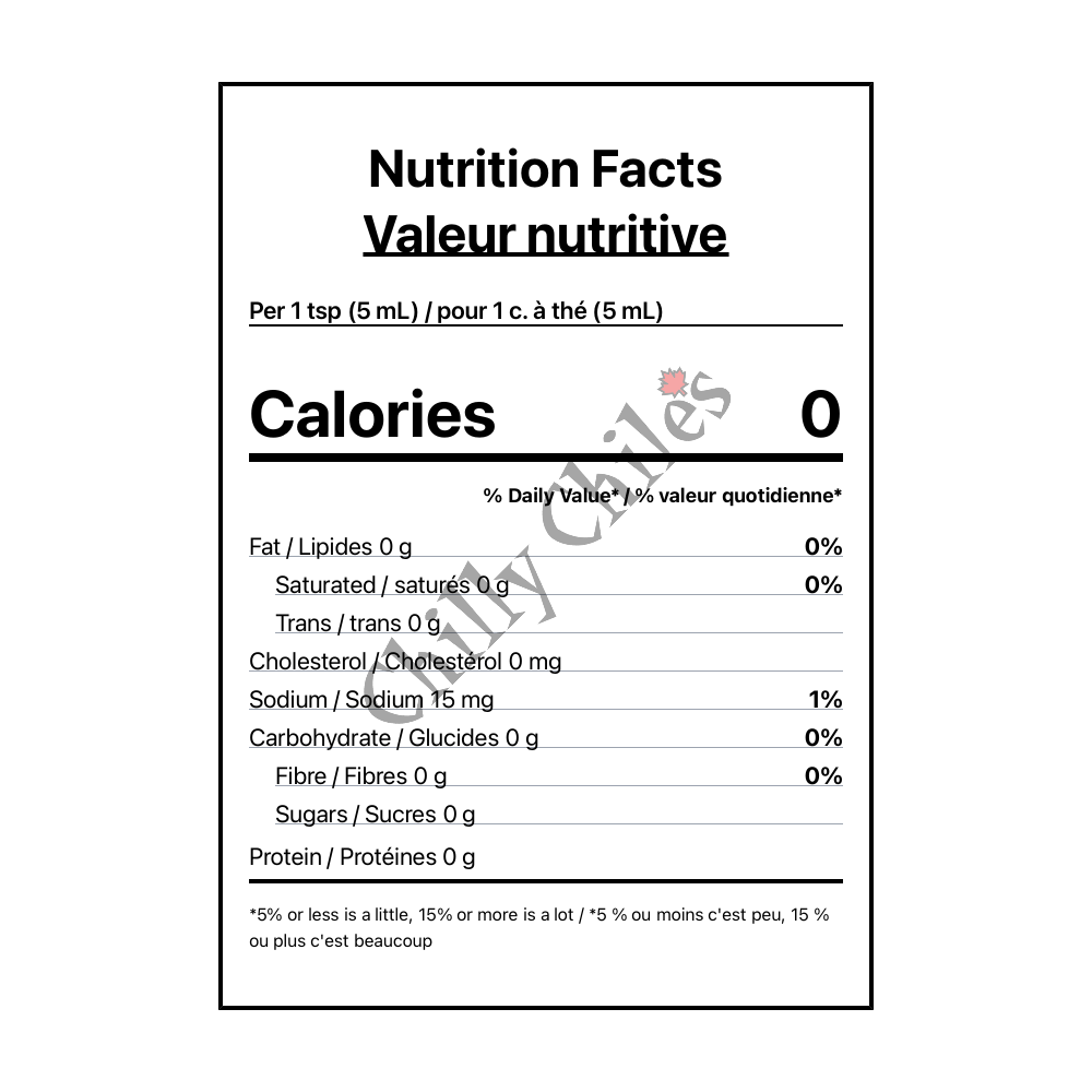 Shuug Amba Hot Sauce - Canadian Nutrition Facts