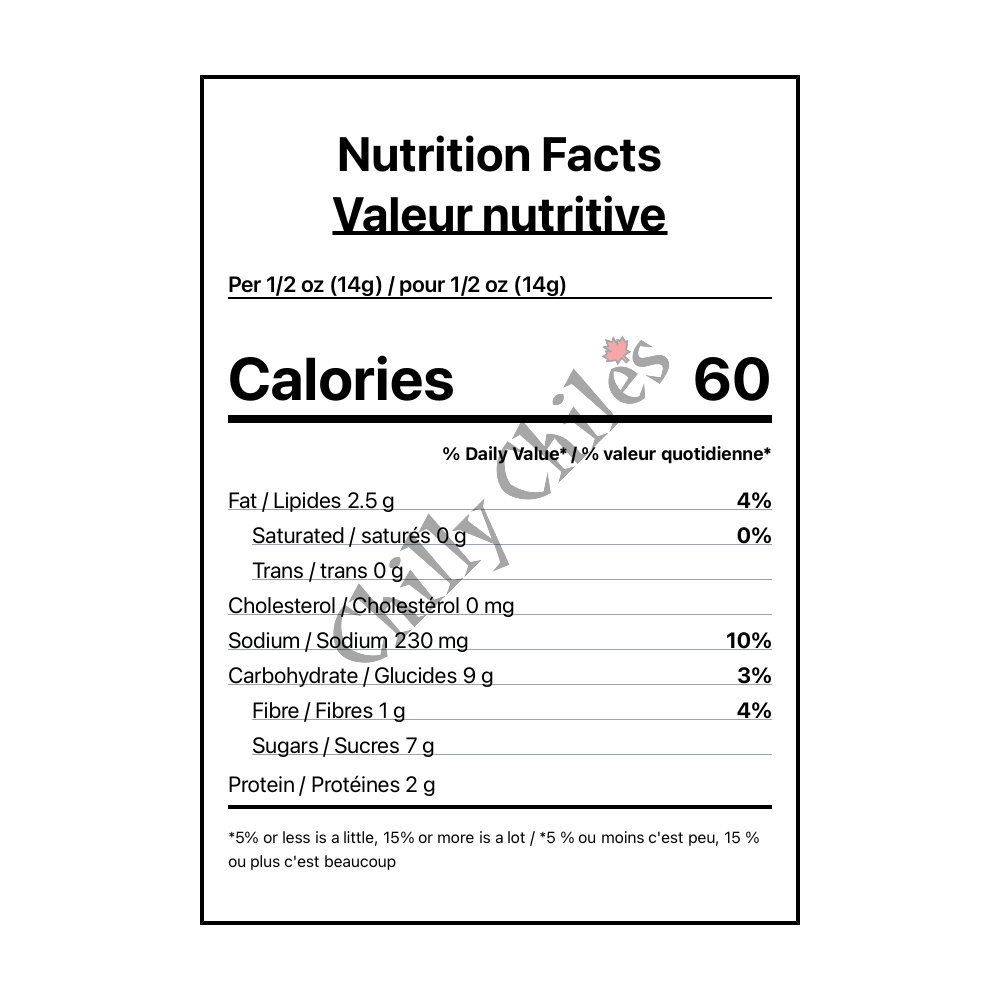 Mikey V's Buffalo Wing Gator Toes - Canadian Nutrition Facts