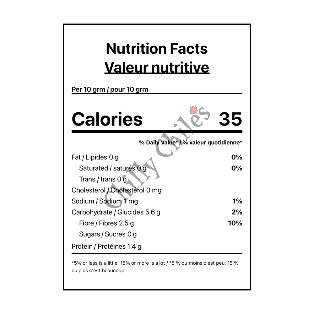 Chiles Machos Ancho Chile - Canadian Nutrition Facts