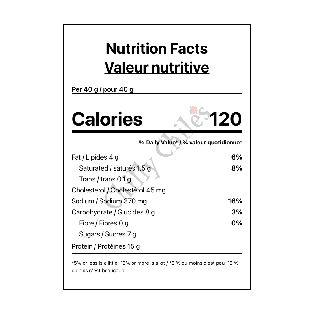 Teriyaki Beef Jerky - Canadian Nutrition Facts