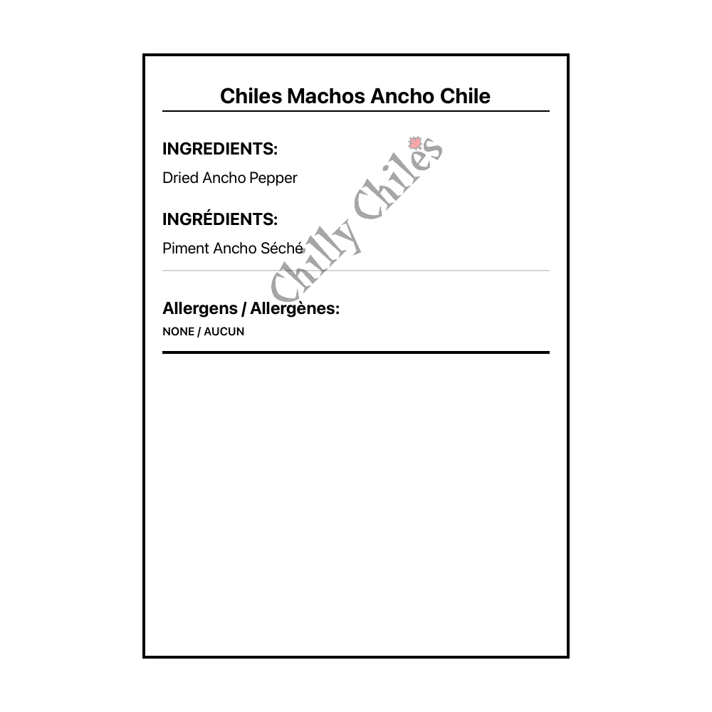 Chiles Machos Ancho Chile - Bilingual Ingredients
