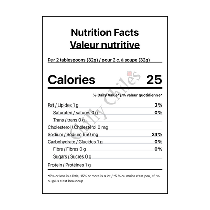 Secret Aardvark Drunken Jerk Marinade - Canadian Nutrition Facts