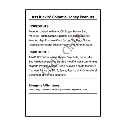 Ass Kickin' Chipotle Honey Peanuts - Bilingual Ingredients