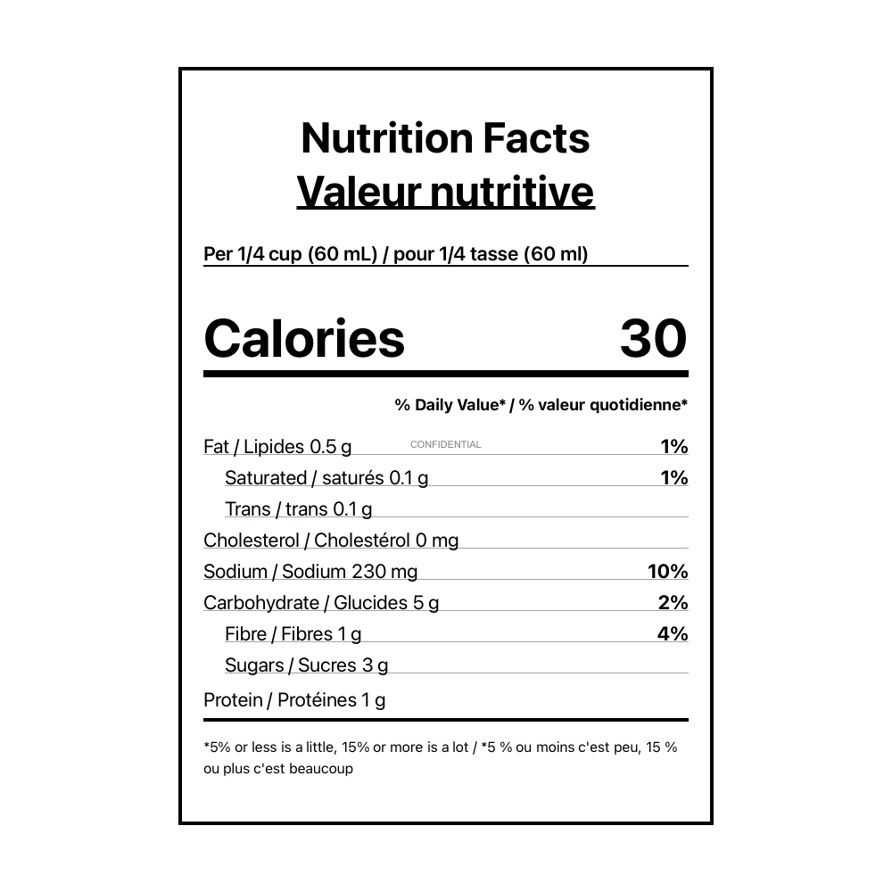 La Pimenterie Mango Habanero Salsa - Canadian Nutrition Facts