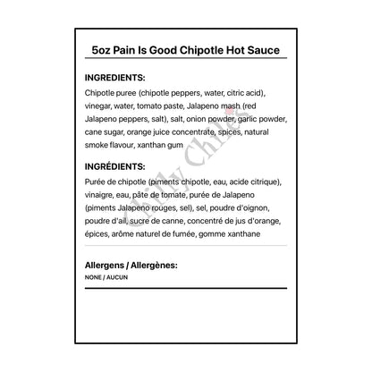 5oz Pain Is Good Chipotle Hot Sauce - Hot Sauce