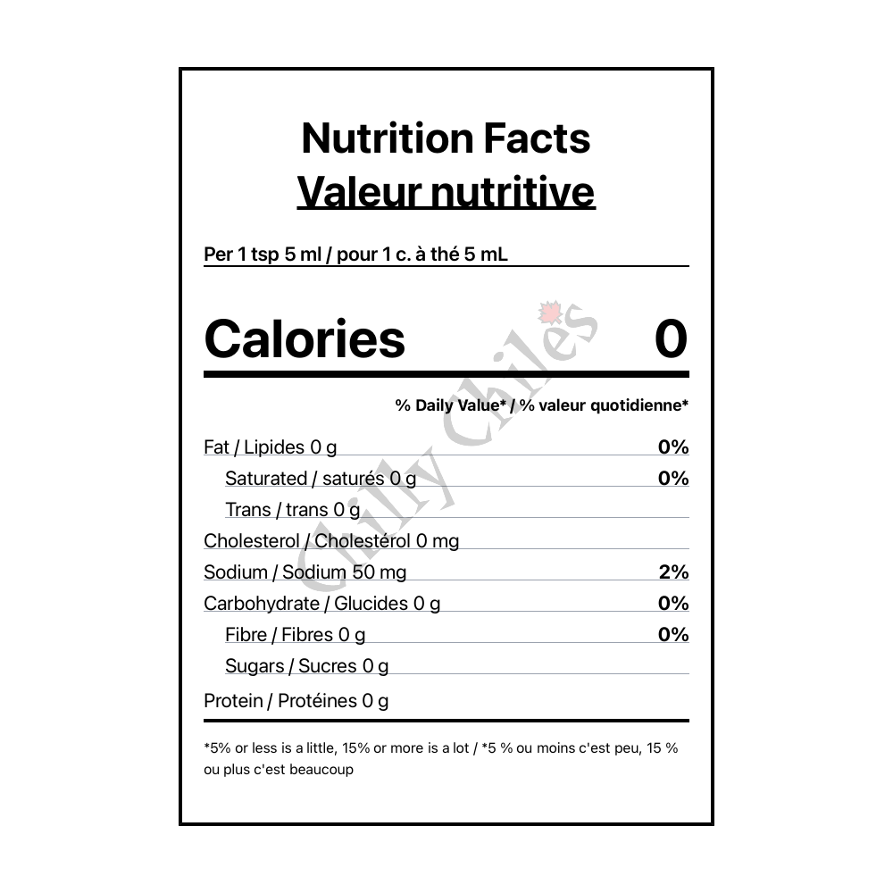 Bravado Mango & Chamoy Hot Sauce - Canadian Nutrition Facts
