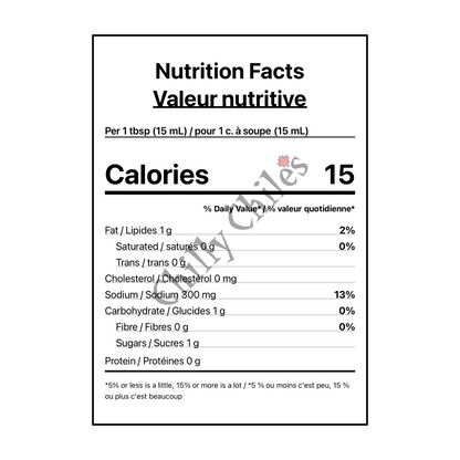 Secret Aardvark Buffadill Hot Sauce - Canadian Nutrition Facts