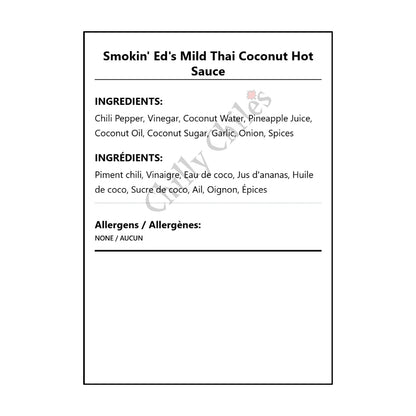 Smokin' Ed's Mild Thai Coconut Hot Sauce - Bilingual Ingredients