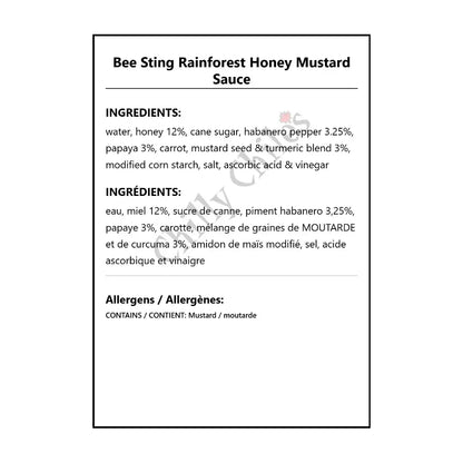 Bee Sting Rainforest Honey Mustard Sauce - Condiments
