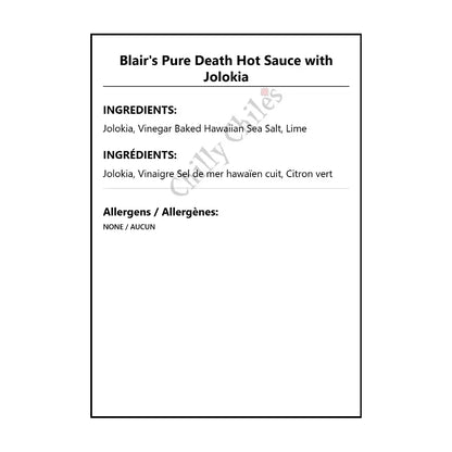 Blair’s Pure Death Hot Sauce with Jolokia - Hot Sauce
