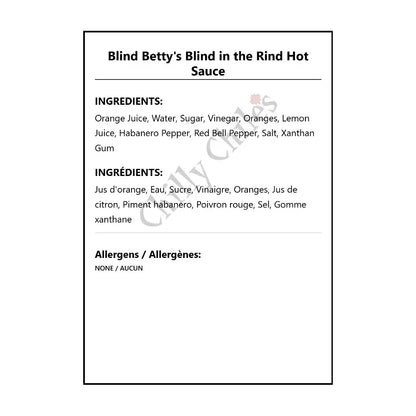 Blind Betty’s Blind in the Rind Hot Sauce - Hot Sauce