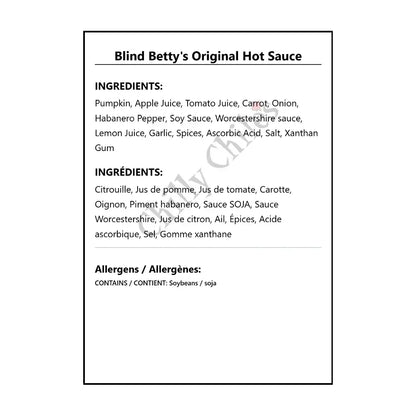 Blind Betty’s Original Hot Sauce - Hot Sauce