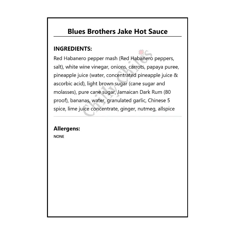 Blues Brothers Jake Hot Sauce - Hot Sauce