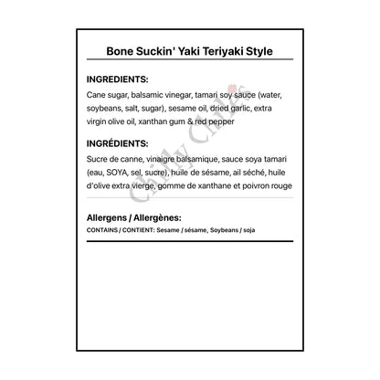 Bone Suckin’ Yaki Teriyaki Style - BBQ Sauce