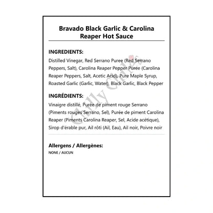 Bravado Black Garlic & Carolina Reaper Hot Sauce - Hot Sauce