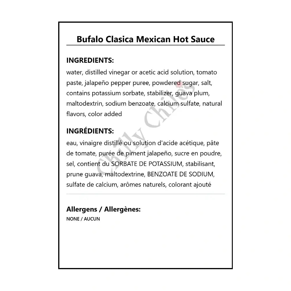 Bufalo Clasica Mexican Hot Sauce - Hot Sauce