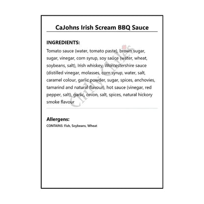 CaJohns Irish Scream BBQ Sauce - BBQ Sauce