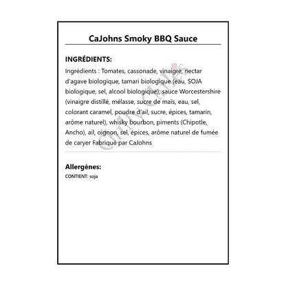 CaJohns Smoky BBQ Sauce - BBQ Sauce