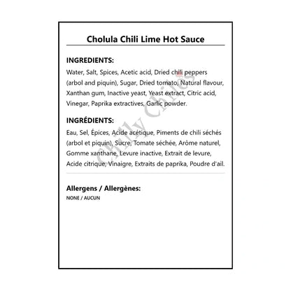 Cholula Chili Lime Hot Sauce - Hot Sauce