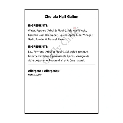 Cholula Half Gallon - Hot Sauce