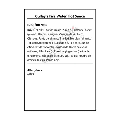 Culley’s Fire Water Hot Sauce - Hot Sauce