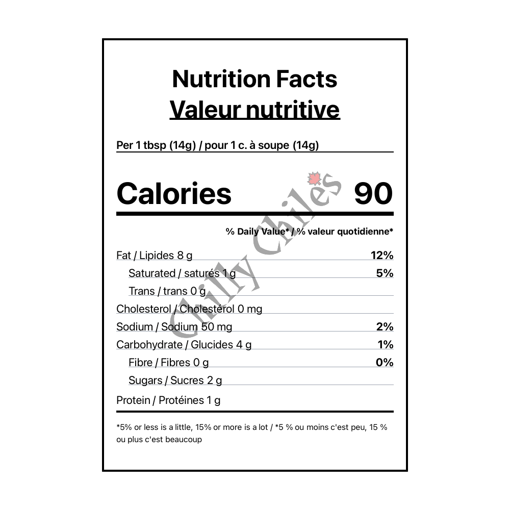 Hot Crispy Oil Extra Hot Chili Crisp - Canadian Nutrition Facts