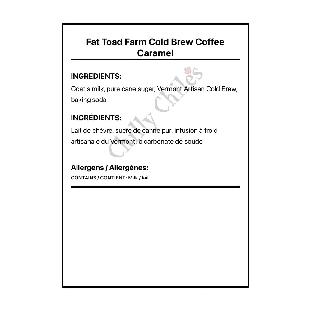 Fat Toad Farm Cold Brew Coffee Caramel - Other