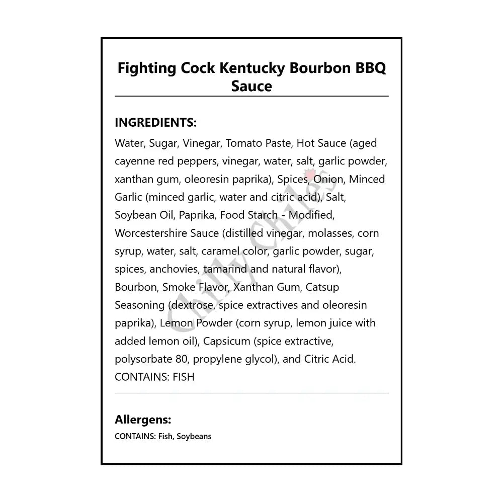 Fighting Cock Kentucky Bourbon BBQ Sauce - BBQ Sauce