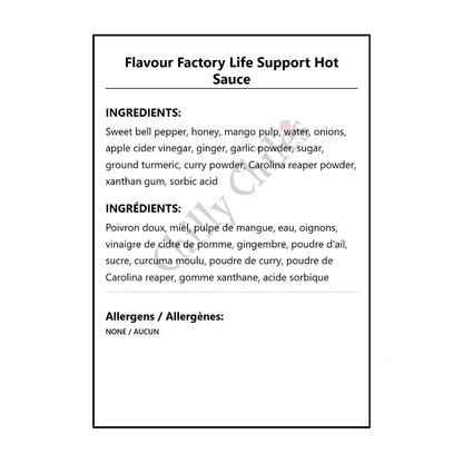 Flavour Factory Life Support Hot Sauce - Hot Sauce