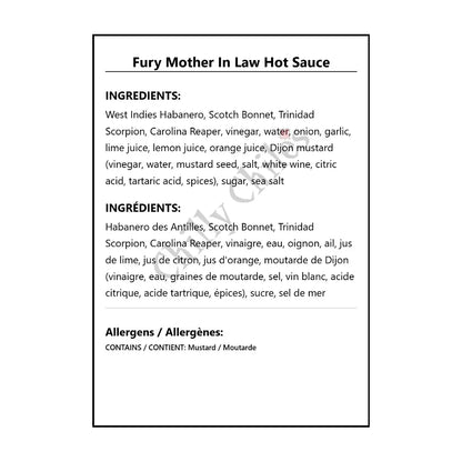 Fury Mother In Law Hot Sauce - Hot Sauce