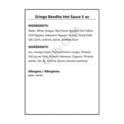 Gringo Bandito Hot Sauce 5 oz - Hot Sauce
